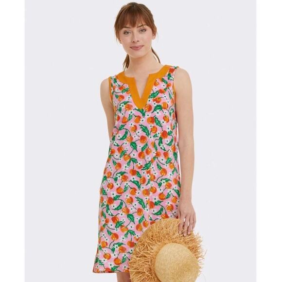 Draper James Lands' End Orange Floral Sleeveless Dress NWT - Picture 1 of 9